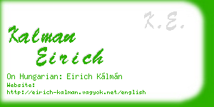 kalman eirich business card
